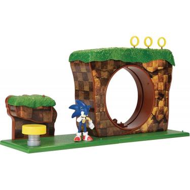 Imagem de Playset Green Hill Zone Sonic The Hedgehog com Figura de Ação Sonic de 2,5" - Aventura em 3D