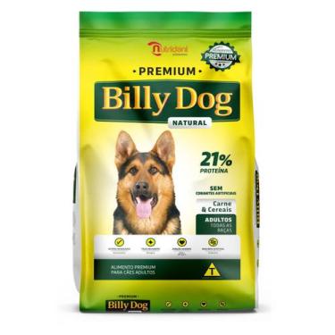 Imagem de Ração Billy Dog Natural 8Kg - Cães Adultos Sabor Carne E Cereais