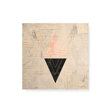 Imagem de Arte Maníacos Quadro decorativo com moldura caixa branca em Madeira - Triangulos Concreto 3 - 30x30cm