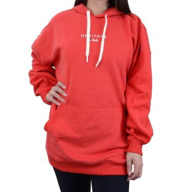 Imagem de Blusa Feminina Fila Moletom Oversize Cozy Vermelha - F12HT00-Feminino