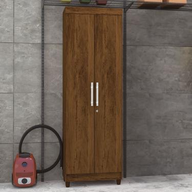 Imagem de Armário Multiuso Malta 2 Portas 5 Prateleiras Imbuia Rústico - Panorama Móveis