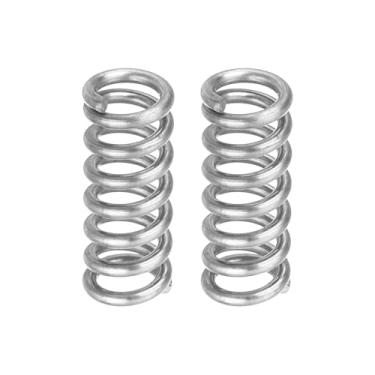 Imagem de uxcell 2 molas de compressão, 1 mm de diâmetro do fio x 6 mm OD x 15 mm de comprimento 304 de aço inoxidável 304 molas de pressão para reparos domésticos em lojas, prata