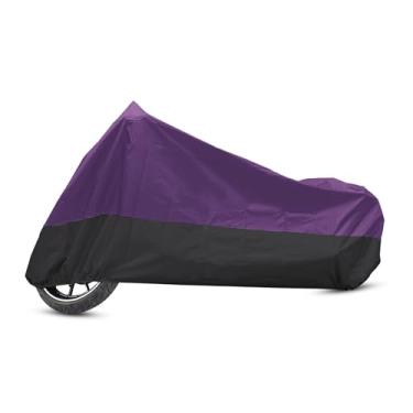 Imagem de Hihaha Capa de motocicleta para todas as estações à prova d'água à prova de poeira capa de chuva para motocicleta ao ar livre 190T XL roxo preto para Harley Davidson Sportster 883 1200 Dyna Touring