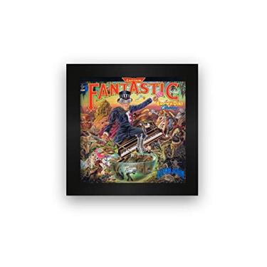 Imagem de Quadro azulejo com moldura Elton John Capitain Fantastic