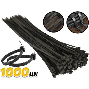 Imagem de Kit Abraçadeira Nylon 280x4,8 Preto Plástico Fertak 1000pçs 1326, Pret