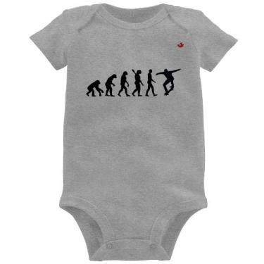 Imagem de Body Bebê Evolução do Skatista - Foca na Moda, Cinza, P