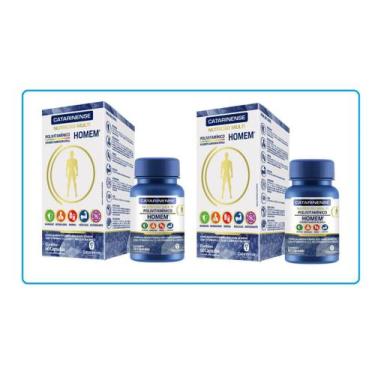 Imagem de Kit Com 2cx Polivitaminico Homem 30Cps - Catarinense - Catarinense Pha