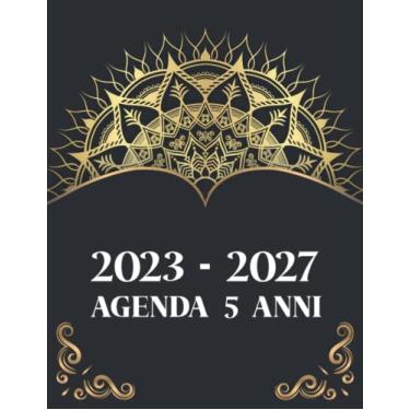 Imagem de Agenda 5 Anni 2023-2027: 60 mesi Planner annuale Calendario mensile, agenda agenda floreale Organizzatore e appuntamento e festività federali