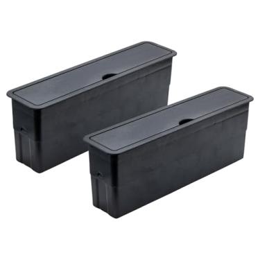 Imagem de 2 Caixas De Tomadas Para Embutir Mesas Escritórios 3 Tomadas (Preto)