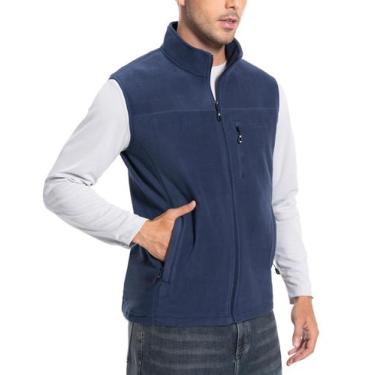 Imagem de Colete Fleece Pioneer Camp Masculino com Zíper - 5 Bolsos - Azul Marin