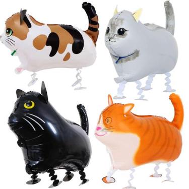 Imagem de Balões Walking Cat - Pacote com 4 Unidades para Festa Infantil