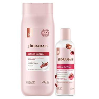 Imagem de Kit Hidramais 1 Creme Corporal Cereja E Avelã 200ml 1 Óleo de Banho Ce