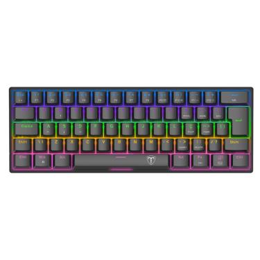 Imagem de Teclado Mecânico Gamer T-Dagger Arena Rainbow Preto 60% Switch Marrom - T-TGK321-BR