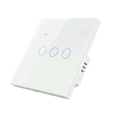 Imagem de GaoLeAve Interruptor inteligente EU WiFi vida inteligente fio neutro/sem fio neutro interruptor de luz sensível ao toque 220V funciona com óculos Alexa Home-101JL-WHITE-03