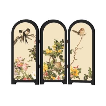 Imagem de Ioensy Tela dobrável para enfeite de mesa, modelo de tela para artesanato, 3 painéis divisores, pequena divisória de mesa para prateleira, lareira, sala de, Style B