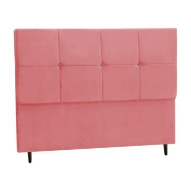 Imagem de Cabeceira Estofada Box Casal Queen Size Encosto Para Cama Paris 164x126 CM Rosa 
