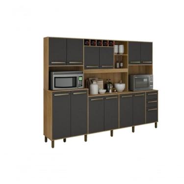 Imagem de Armario Agata 13 Portas 2 Gavetas 5 Nichos Valdemoveis Cinamomo/grafite