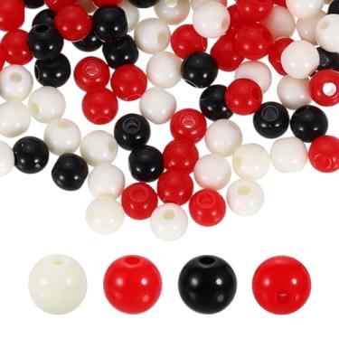 Imagem de HARFINGTON 100 peças de contas redondas de acrílico marrom claro 6 mm de diâmetro 1,9 mm furo de resina plástica bolas lisas contas soltas para fazer joias, pulseiras, colar, brincos, faça você mesmo