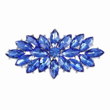 Imagem de PATIKIL Broche de strass marquesa, broches de corpete de strass broche de lapela de flor de cristal para mulheres, terno de casamento, roupas, chapéu, vestido, joias, presente, 7.3x3.5cm, Gema, Sem