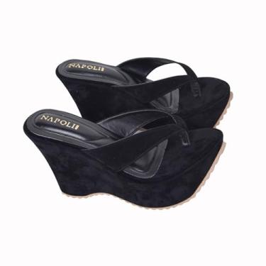 Imagem de Tamanco Ana Bela Feminino, Plataforma, Couro Ecológico (Preto Noubuk, BR, Adulto, Numérico, 37)