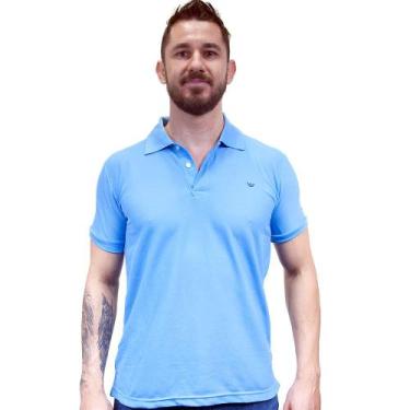 Imagem de Camisa Gola Polo Masculina Piquet Camisaria Colombo Azul Celeste, 2