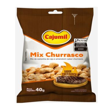 Imagem de Mix Cajumil Castanha de Caju e Amendoim Sabor Churrasco 40g