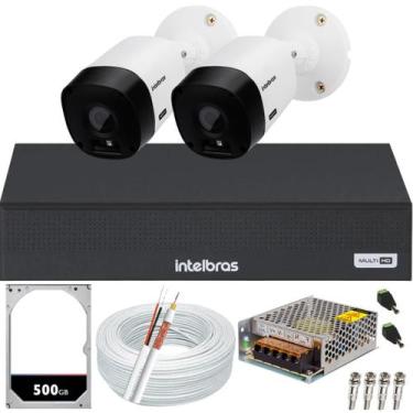 Imagem de Kit 2 Câmeras de Segurança Intelbras Bullet vhl 1120b Dvr 4 canais mul