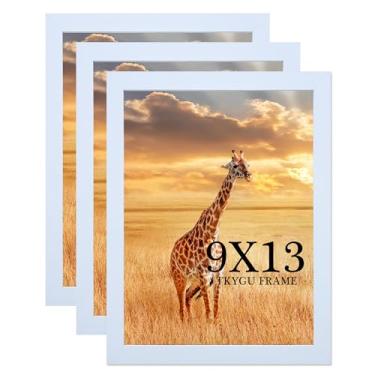 Imagem de TKYGU Conjunto de 3 porta-retratos de 23 x 33 cm, moldura de madeira branca para galeria de parede, 33 x 23 cm, moldura para fotos com acrílico resistente a quebras, formatos horizontal e vertical