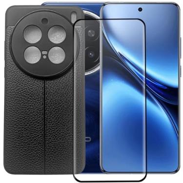 Imagem de TNKISRY Capa para celular Vivo X200 Pro (6,7 polegadas), capa protetora de TPU à prova de choque para Vivo X200 Pro, protetor de tela Vivo X200 Pro [1 unidade] preta