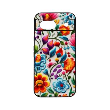 Imagem de qizjio Capa de telefone com estampa de bordado floral à prova de choque capa protetora mexicana arte popular para celular Google Pixel 8A