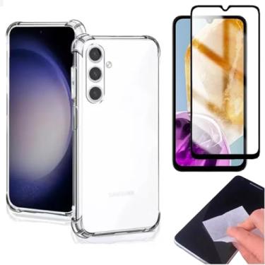 Imagem de [GL CASES] KIT Capa Capinha Case Samsung Galaxy M14 Slim Clear Anti Impacto Reforçada Silicone Transparente Flexível Anti Choque + Pelicula Samsung Galaxy M14 De Vidro 3D Cobertura Total