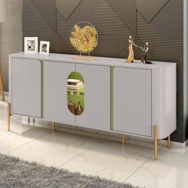 Imagem de Aparador Buffet 4 Portas em Mdp e Mdf Tambaú Off White/Pistache