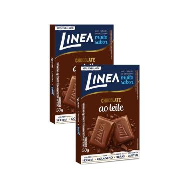 Imagem de Kit 2 Chocolate Linea Sucralose Zero Açúcar Ao Leite com 30g