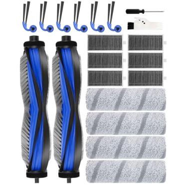 Imagem de Yivy 20 peças de reposição para aspirador Ecovacs Deebot X11 OmniCyclone/X11 Pro Omni/ X11 Pro/X11; Kits de acessórios X11 OmniCyclone: 2 escovas principais, 4 rolos de esfregão, 6 escovas laterais, 6