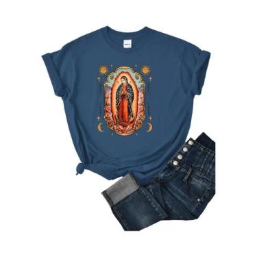 Imagem de Camiseta Casual De Verão Feminina Com Estampa De Nossa Senhora De Guad