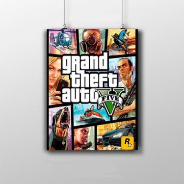Imagem de Placa Decorativa Gta V Game Poster Gta 5 - Nerdecs