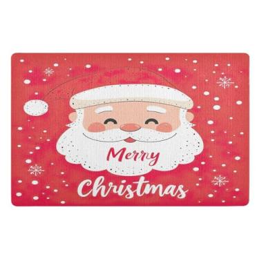 Imagem de SEHANY Tapete de porta de inverno Papai Noel Natal para todos os climas, impermeável, secagem rápida, bem-vindo, tapete de entrada antiderrapante, tapete decorativo de poliéster para entrada, varanda