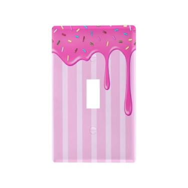 Imagem de Blueangle Capa de placa de parede para interruptor de luz de alternância - Tampa decorativa para interruptor de luz de gotejamento de gelo rosa placa de parede, tamanho 1 gangue 4,53 x 2,76 polegadas