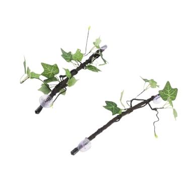 Imagem de Naroote Ramo de Canto de Réptil Decoração Suspensa Realista para de Terrário, 2 Pacotes de Ramos para Escalada de Cobra Aranha Lagarto, Material Plástico