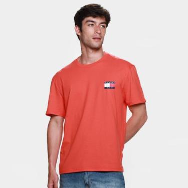 Imagem de Camiseta Tommy Jeans Essential Flag Masculina, Laranja, P
