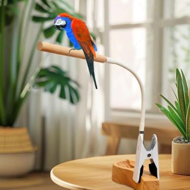 Imagem de Generic Poleiro dobrável, portátil, leve e móvel para treinamento de pássaros, ideal para papagaios, periquitos, agapornis e calopsitas, Wooden L
