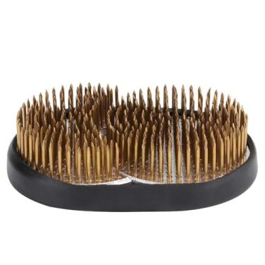 Imagem de Mingzhe Sol Lua Forma Flor Kenzan Agulha Pino para Ferramenta de Arranjo de Flores Jardim Hotel Casa (Chumbo + Prego Cobre 2)