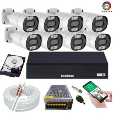 Imagem de Kit Dvr Intelbras 8 Canais H.265 8 Câmeras Full Hd Imagem Colorida a n