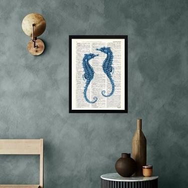 Imagem de Quadro Casa De Praia - Cavalos Marinhos 33X24Cm