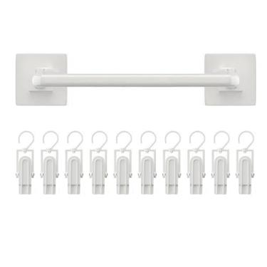 Imagem de LiebeWH Vara de Suspensão do Guarda-roupa das Crianças, Pólo Multifuncional do Armário Rolamento de Carga Forte Com Ganchos para o Armazenamento da Toalha das Meias bebê