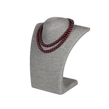Imagem de Suporte de joias suporte de exibição de joias modelo busto mostra expositor corda exibição de joias colar pingentes manequim joias suporte organizador exibição de joias (cor: cinza, tamanho: H22CM)