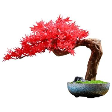 Imagem de Enfeite de árvore de bonsai artificial de luxo para mesa, decoração de armário de entrada, escritório, novas decorações de entalhe de raiz chinesa