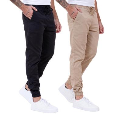 Imagem de Kit 2 Calças Jogger Jeans Sarja Masculina Com Punho-Masculino
