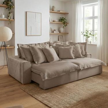 Imagem de Sofá Retrátil e Reclinável 3 Lugares 250cm Veludo Zeus Marrom