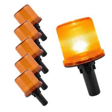 Imagem de Sinalizador Solar Viario Kit 5 Uni Cone Sinalizacao Transito Obra Rodovia Emergencia Acidente Seguranca Pista